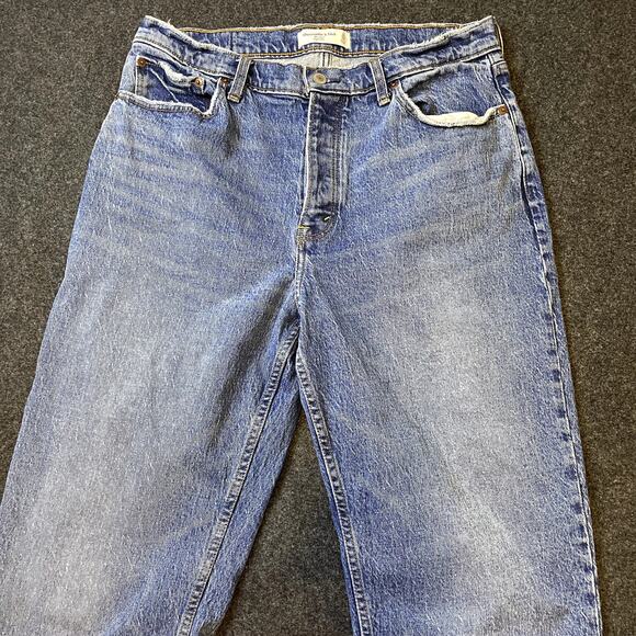Abercrombie & Fitch The Dad Straight High rise Jeans Size 31/12 Button Fly - Picture 6 of 15